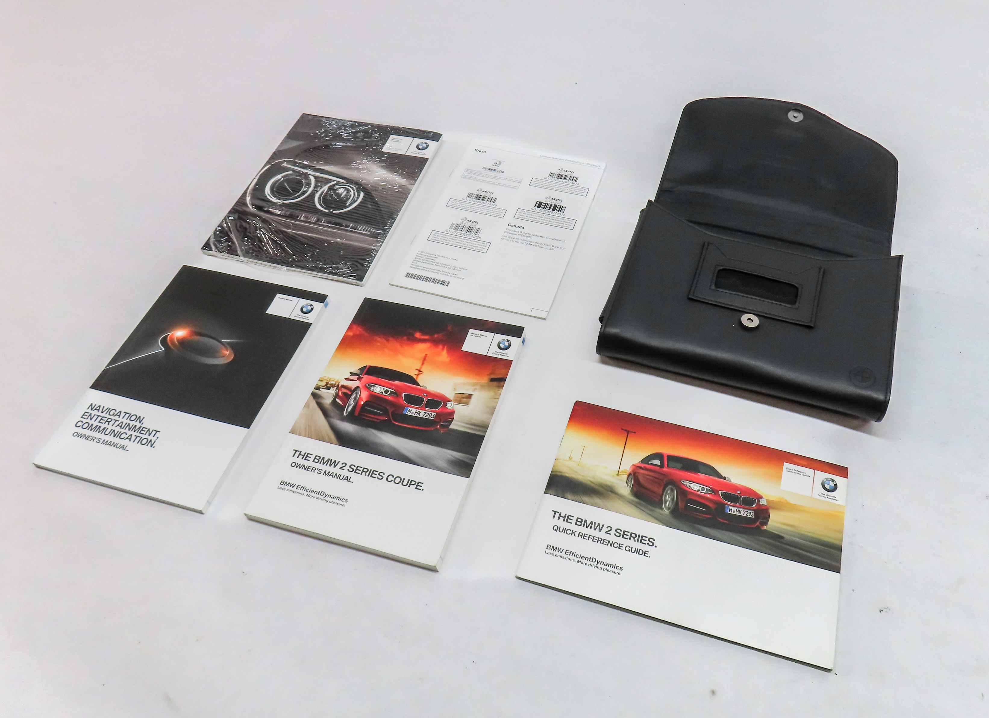 2014 BMW M235i COUPE (F22) OWNERS MANUAL BOOKLET SET 5 w/ CARRYING CASE (BLACK) — exact item pictured